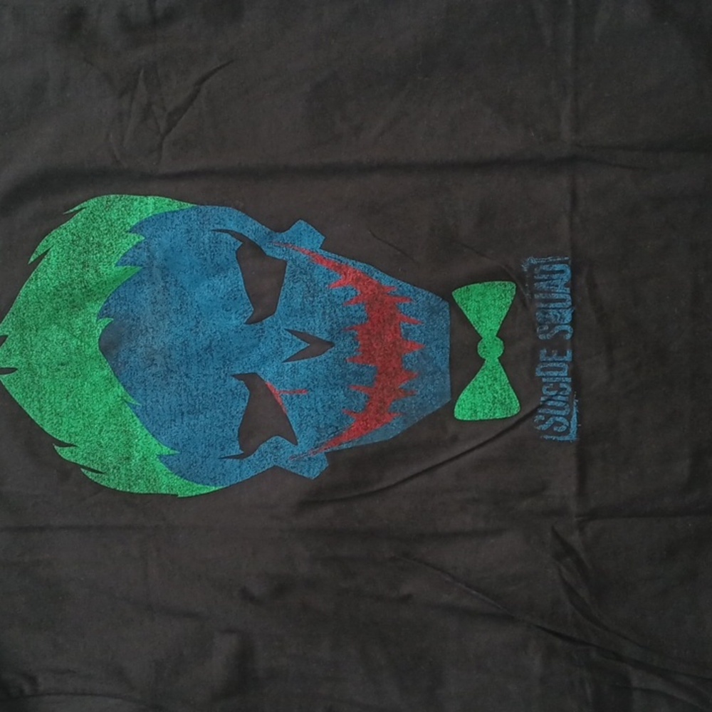 Shirt Joker - Suicide Squad XL Black Skull DC Comics Halloween Crew Top T-Shirt
